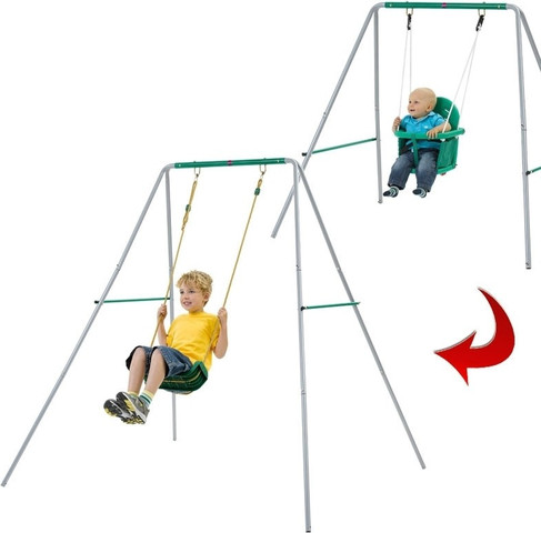 מתקן תליה דו-שלבי 2 ב 1 עם 2 נדנדות - פעוט וילד