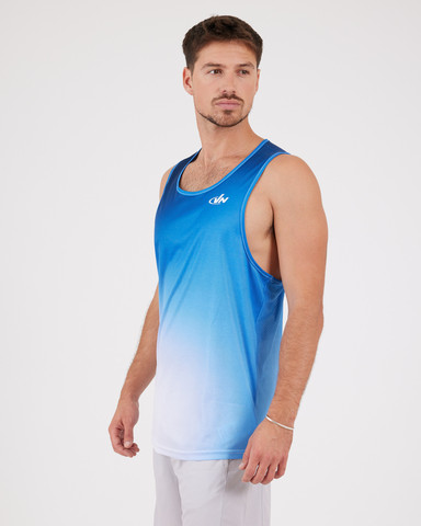 VN Racer Tank - גופיית ריצה לגבר בצבע ערפל כחול - כחול