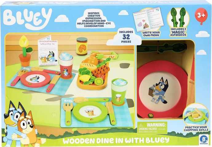 בלואי - סט כלי אוכל מעץ - Moosetoys