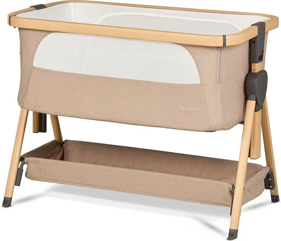 עריסה תינוק מתכווננת ונושמת דגם Lunar Bedside Crib