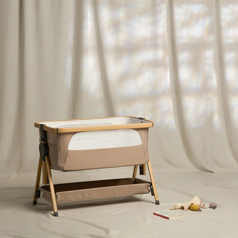 עריסה תינוק מתכווננת ונושמת דגם Lunar Bedside Crib