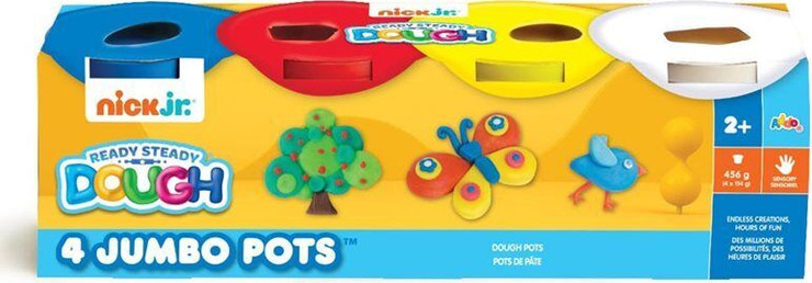 בצק ניק ג'וניור 4 מיכלים גדולים צבעוני - Nick Jr