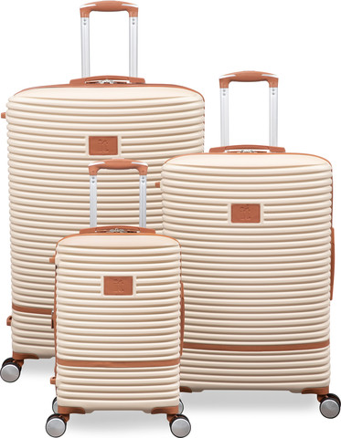 סט 3 מזוודות קשיחות יוקרתיות Replicating מבית המותג IT Luggage – צבע קרם  – גדלים 30״ / 26״ / 20״