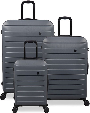 סט 3 מזוודות קשיחות Legion מבית IT Luggage – צבע אספלט – גדלים 30״ / 26״ / 20״