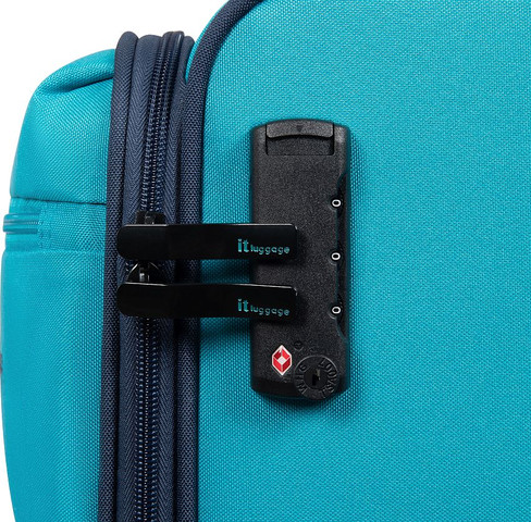 סט 4 מזוודות בד במשקל נוצה דגם Duo-Tone מבית IT Luggage צבע כחול 32/28/24/20
