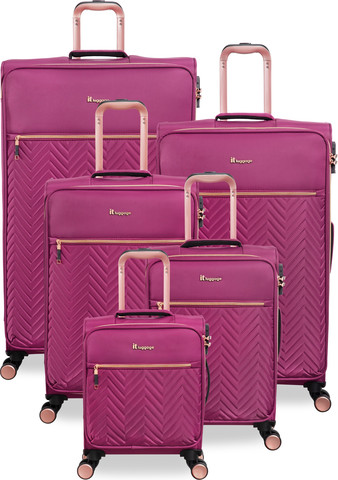 סט 5 מזוודות בד יוקרתיות דגם Bewitching מבית IT Luggage – גדלים 32/28/24/20/16 אינץ’ – בצבע סגול