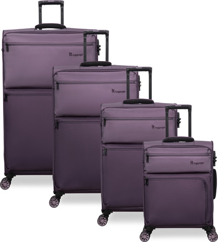 סט 4 מזוודות בד במשקל נוצה דגם Duo-Tone מבית IT Luggage צבע סגול 32/28/24/20