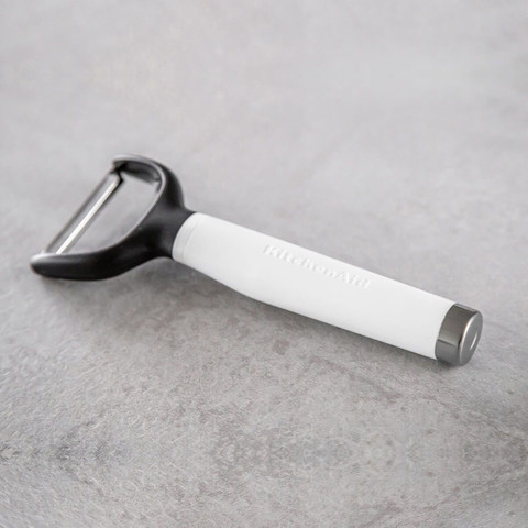 קולפן Y כולל מכסה מגן KitchenAid קיטשן אייד Stainless Steel Y Peeler KCG145OHWHE לבן