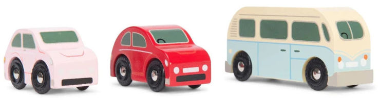 סט מכוניות רטרו מעץ לילדים