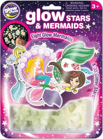 מדבקות זוהרות כוכבים ובנות ים דגם Stars and Mermaids