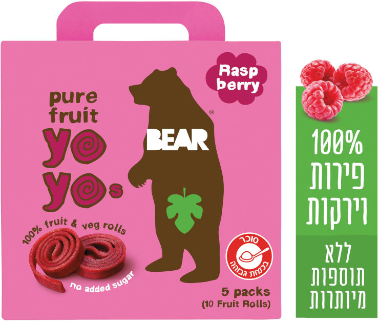 חטיף 100% פרי שילדים אוהבים בטעם פטל