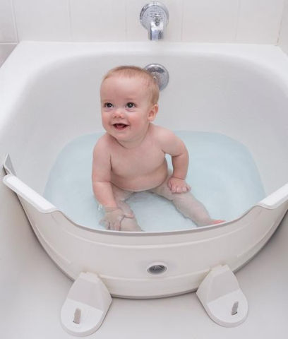 Baby Dam מקטין אמבטיה שהופך אמבט ביתי לאמבט תינוק (דגם חדש PLUS) - אפור