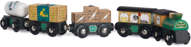 רכבת עץ ירוקה לילדים