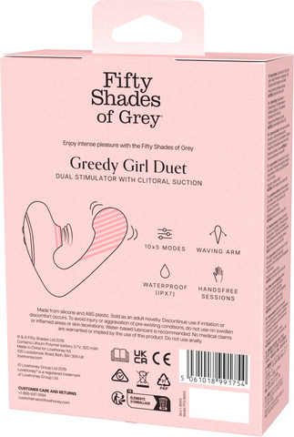 ויברטור משולב ליניקת דגדגן וגירוי פנימי Greedy Girl Duet