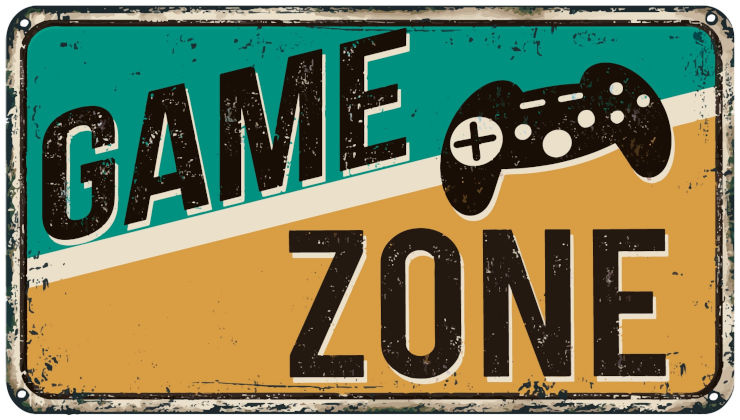 מדבקת קיר גיימרים וינטג GAME ZONE
