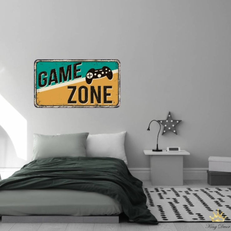 מדבקת קיר גיימרים וינטג GAME ZONE