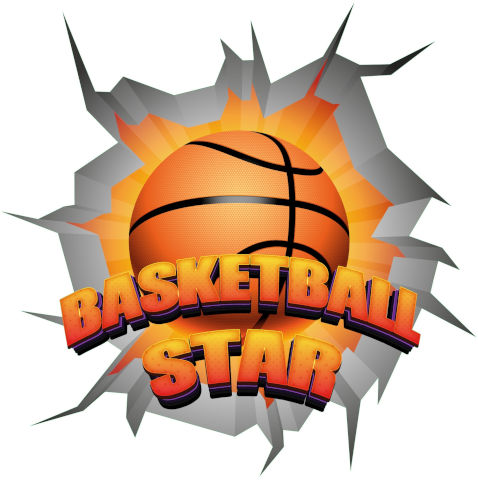 מדבקת קיר כדורסל BASKETBALL STAR לחדרי ילדים