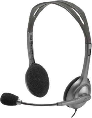 אוזניות קשת חוטיות Logitech H111 בצבע שחור