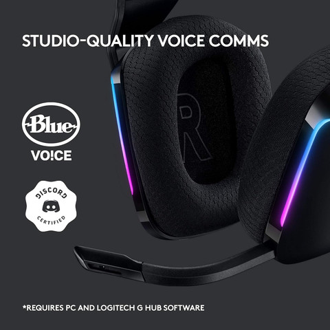 אוזניות גיימינג אלחוטיות Logitech G733 LIGHTSPEED RGB HEADSET Black