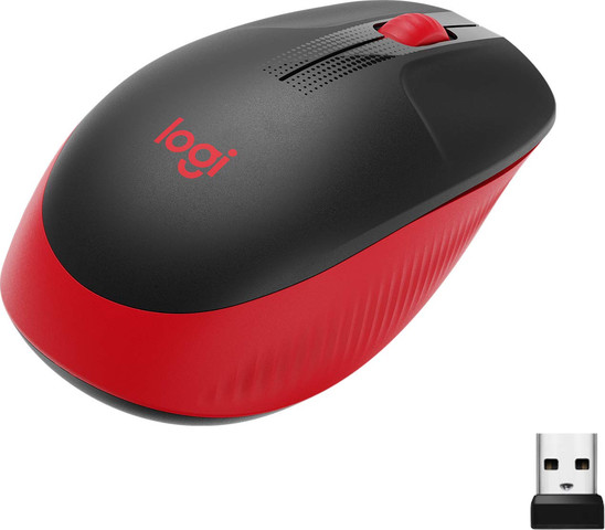 עכבר אלחוטי בצבע אדום Logitech M190