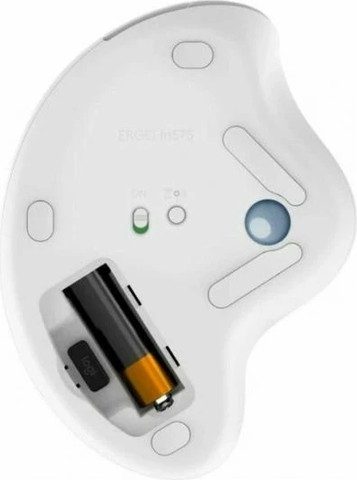 עכבר אלחוטי Logitech Mouse M575 Ergo Wireless Trackball בצבע לבן