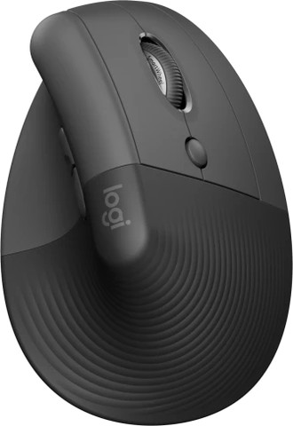 עכבר ארגונומי אנכי אלחוטי Logitech Lift Vertical - צבע Graphite - חיבור Bluetooth ו-Logi Bolt