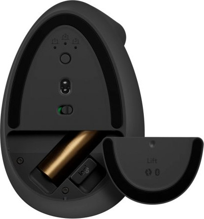 עכבר ארגונומי אנכי אלחוטי Logitech Lift Vertical - צבע Graphite - חיבור Bluetooth ו-Logi Bolt