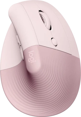 עכבר ארגונומי אנכי אלחוטי Logitech Lift Vertical - צבע Rose - חיבור Bluetooth ו-Logi Bolt