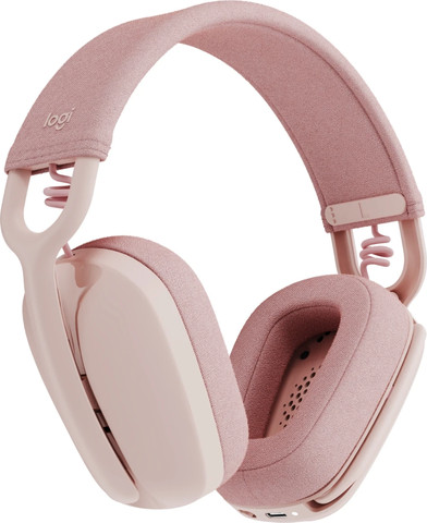אוזניות Logitech Zone Vibe 100 Bluetooth בצבע ורד Rose