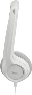 אוזניות עם מיקרופון Logitech H390 USB בצבע לבן