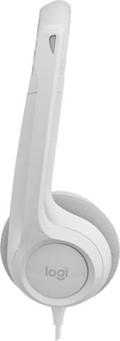 אוזניות עם מיקרופון Logitech H390 USB בצבע לבן