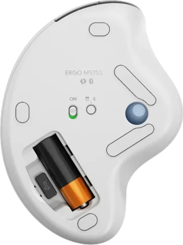 עכבר ארגונומי בצבע אופווייט LOGITECH ERGO M575S WIRELESS TRACKBALL