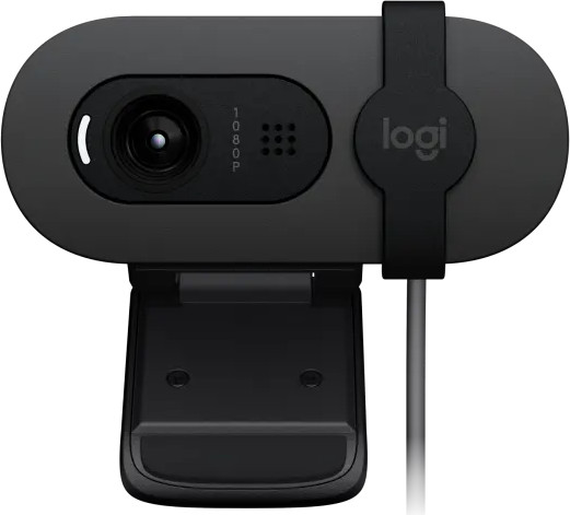 מצלמת רשת Logitech Brio 100 Full HD 1080p - צבע Graphite - כולל מיקרופון ותריס פרטיות