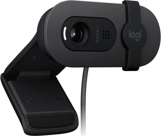 מצלמת רשת Logitech Brio 100 Full HD 1080p - צבע Graphite - כולל מיקרופון ותריס פרטיות