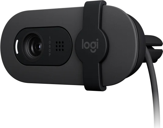 מצלמת רשת Logitech Brio 100 Full HD 1080p - צבע Graphite - כולל מיקרופון ותריס פרטיות