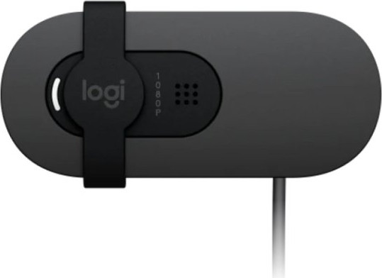 מצלמת רשת Logitech Brio 100 Full HD 1080p - צבע Graphite - כולל מיקרופון ותריס פרטיות