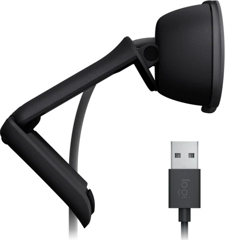 מצלמת רשת Logitech Brio 100 Full HD 1080p - צבע Graphite - כולל מיקרופון ותריס פרטיות