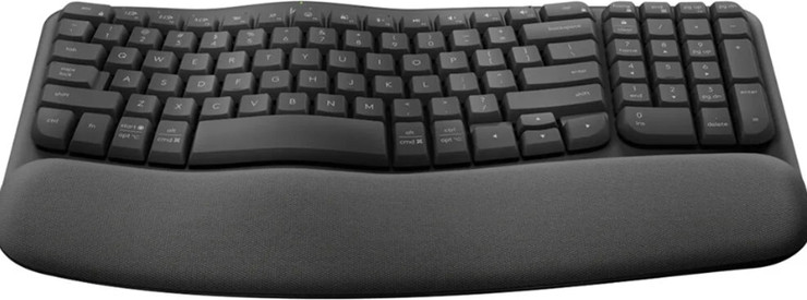 מקלדת ארגונומית אלחוטית Logitech WAVE KEYS-בצבע שחור