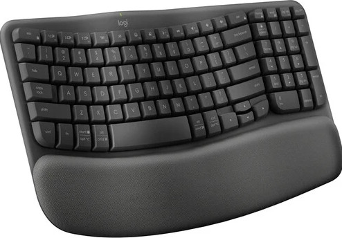 מקלדת ארגונומית אלחוטית Logitech WAVE KEYS-בצבע שחור