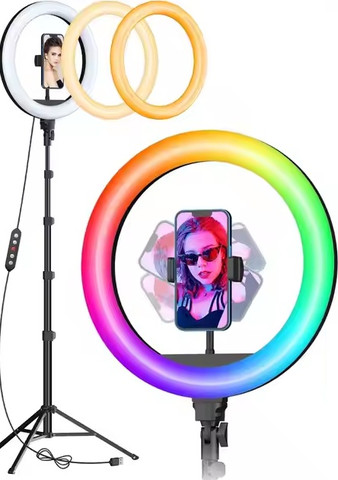 חצובה משולבת  RGB תאורת לד המוצר המושלם לשיפור התאורה בבית או בעסק רינג לייט לד עוצמתי