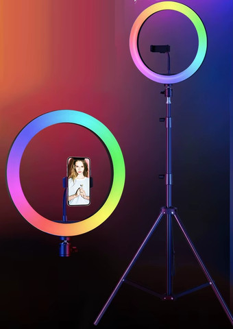 חצובה משולבת  RGB תאורת לד המוצר המושלם לשיפור התאורה בבית או בעסק רינג לייט לד עוצמתי