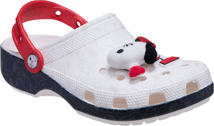 Crocs Peanuts Classic Clog K - כפכפי קלוג קרוקס סנופי לילדים בצבע לבן/שחור/אדום