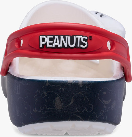 Crocs Peanuts Classic Clog K - כפכפי קלוג קרוקס סנופי לילדים בצבע לבן/שחור/אדום