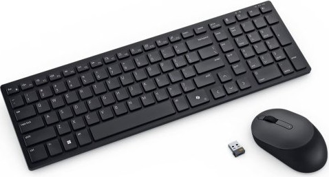 סט מקלדת ועכבר אלחוטיים שקטים Dell Multi-Device Wireless Keyboard and Mouse KM555 Dual Mode Black Heb/Eng