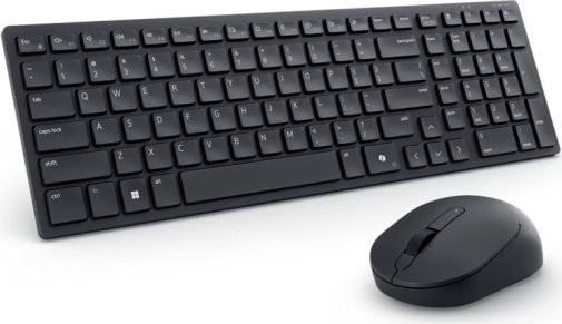 סט מקלדת ועכבר אלחוטיים שקטים Dell Multi-Device Wireless Keyboard and Mouse KM555 Dual Mode Black Heb/Eng