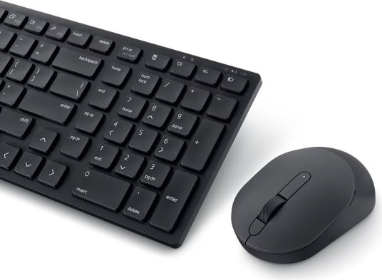 סט מקלדת ועכבר אלחוטיים שקטים Dell Multi-Device Wireless Keyboard and Mouse KM555 Dual Mode Black Heb/Eng