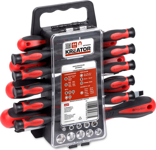 סט מברגים, בוקסות וביטים - 44 חלקים Kreator קרייטור KRT400004