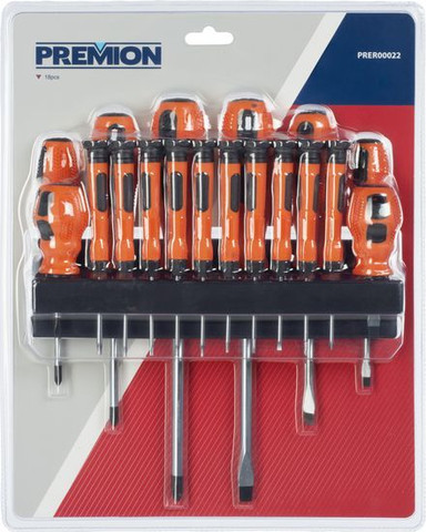 סט מברגים 18 יח' מצוידים בידית נגד החלקה  PRER00022