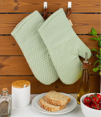 כפפות תנור כותנה וסילקון צבע ירוק CHEF - glove