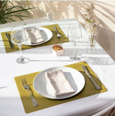 פלייסמט דו צדדי כתום/פיסטוק LUNAR pvc placemat במקום 48